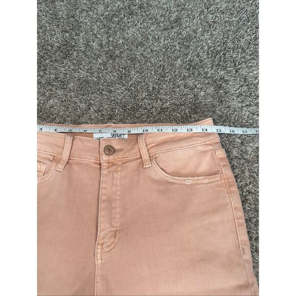 Vervet Peach Colored Jeans High Rise Straight Leg Fit Stretchy Distressing 29 - Picture 5 of 10